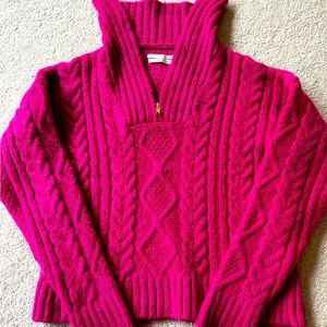 Women soft half zipped cable knit sweater from Anthropologie sz XS
